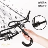 New children's umbrella, digital transparent canopy, black automatic umbrella, arched bubble umbrella, automatic opening, straight rod, plastic rain Specification image